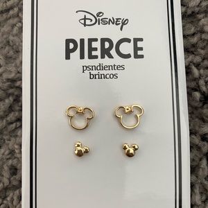 Gold Disney Mickey Mouse Earrings
